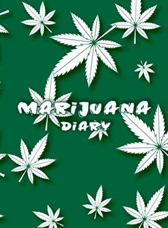 Marijuana Diary: Cannabis Leaves, Weed Leaf, Composition Notebook, Ganja Logbook, Striped Book for College, Ruled Journal, Blank Lined Book