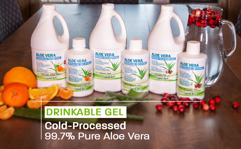Aloe Vera Drinkable Gel Cold-Processed 99.7% Pure Liquid Natural Supplement 